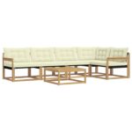 vidaXL Záhradná súprava gaučov 6 pcs Biela a krémová 79 x 79 x 37 cm – Obrázok 2