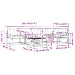 vidaXL Záhradná súprava gaučov 6 pcs Biela a krémová 79 x 79 x 37 cm – Obrázok 10