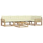 vidaXL Záhradná súprava gaučov 6 pcs Biela a krémová 79 x 79 x 37 cm – Obrázok 2