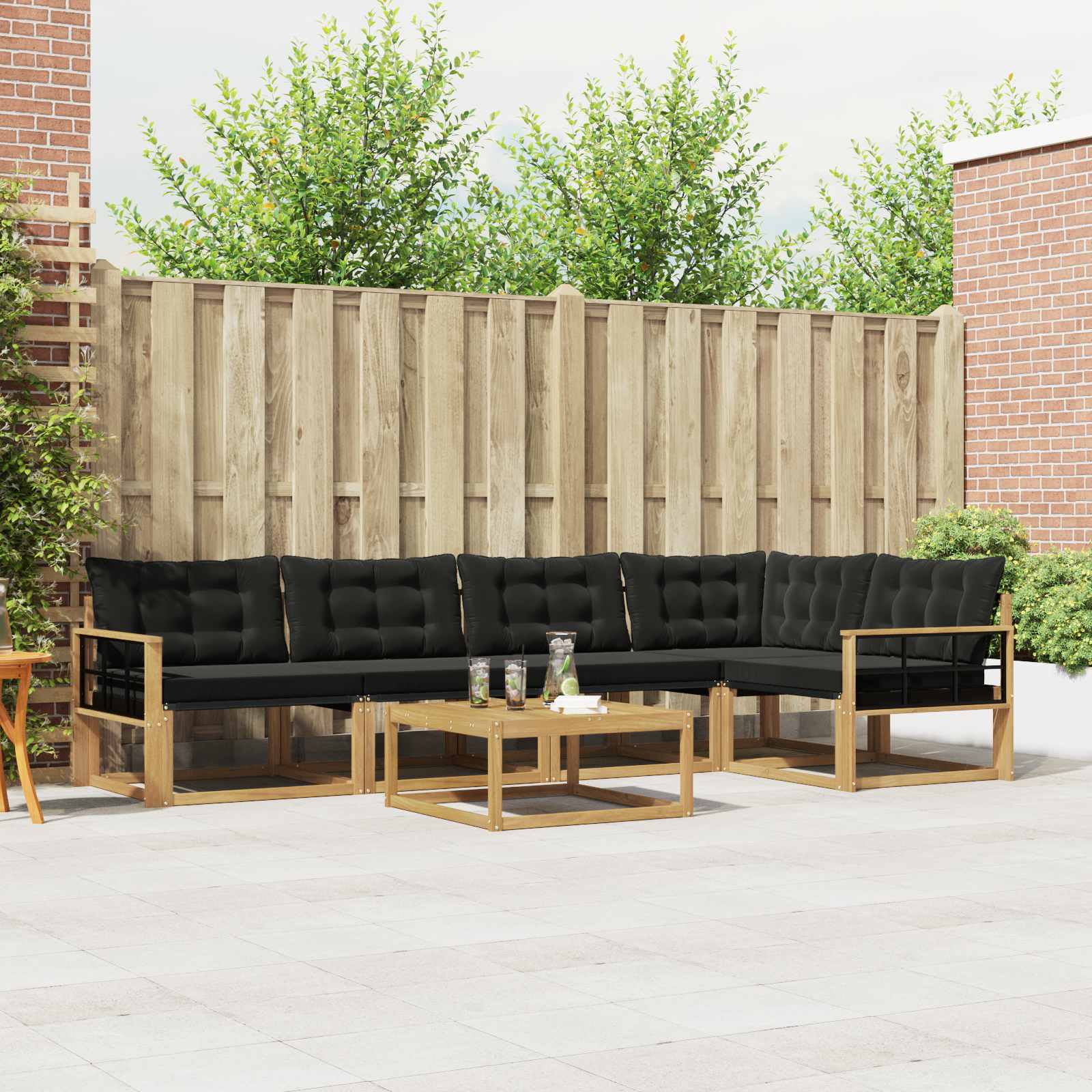 3388714_1.jpg vidaXL Záhradná súprava gaučov 6 pcs Biela a čierna 79 x 79 x 37 cm – Obrázok 1
