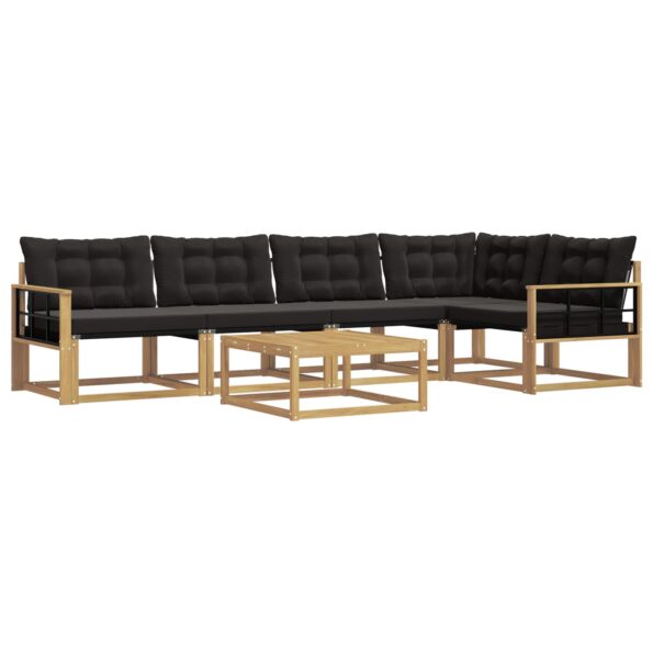 vidaXL Záhradná súprava gaučov 6 pcs Biela a čierna 79 x 79 x 37 cm – Obrázok 2