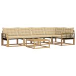 vidaXL Záhradná súprava gaučov 6 pcs Biela a béžová 79 x 79 x 37 cm – Obrázok 2