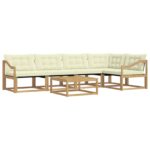 vidaXL Záhradná súprava gaučov 6 pcs Biela a krémová 79 x 79 x 37 cm – Obrázok 2