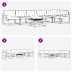 vidaXL Záhradná súprava gaučov 7 pcs Biela a béžová 79 x 79 x 37 cm – Obrázok 9