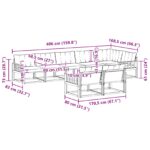 vidaXL Záhradná súprava gaučov s vankúšom 8 pcs Biela a béžová – Obrázok 9
