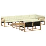 vidaXL Záhradná súprava gaučov 9 pcs Biela a krémová 79 x 79 x 37 cm – Obrázok 2