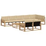 vidaXL Záhradná súprava gaučov 9 pcs Biela a béžová 79 x 79 x 37 cm – Obrázok 2