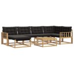 vidaXL Záhradná súprava gaučov 7 pcs Biela a čierna 79 x 79 x 37 cm – Obrázok 2