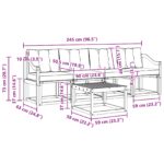 vidaXL Záhradná súprava gaučov s vankúšom 5 pcs Biela a béžová – Obrázok 7