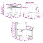 vidaXL Záhradná súprava gaučov s vankúšom 5 pcs Biela a béžová – Obrázok 8