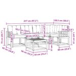 vidaXL Záhradná súprava gaučov s vankúšom 6 pcs Biela a béžová – Obrázok 10