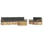 vidaXL Záhradná súprava gaučov 7 pcs Biela a antracitová Polyester – Obrázok 2