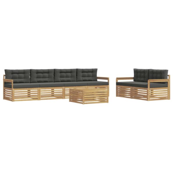 vidaXL Záhradná súprava gaučov 7 pcs Biela a antracitová Polyester – Obrázok 2