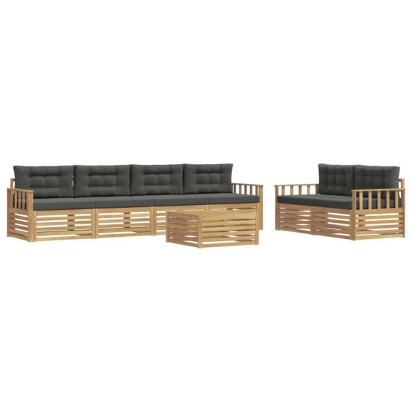 vidaXL Záhradná súprava gaučov 7 pcs Biela a antracitová Polyester – Obrázok 2