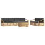vidaXL Záhradná súprava gaučov 7 pcs Biela a antracitová Polyester – Obrázok 2