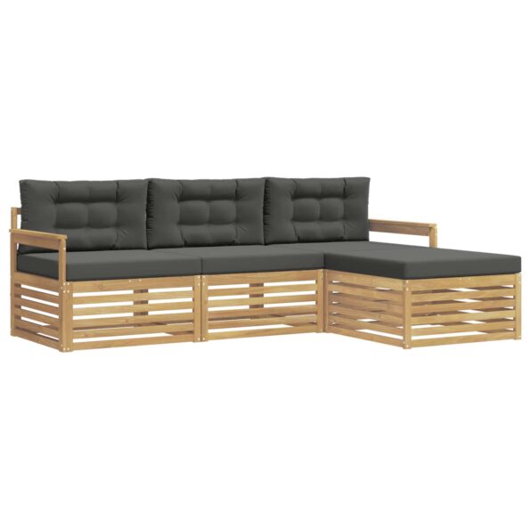 vidaXL Záhradná súprava gaučov 4 pcs Biela a antracitová Polyester – Obrázok 2