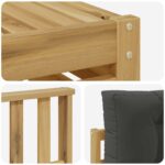 vidaXL Záhradná súprava gaučov 4 pcs Biela a antracitová Polyester – Obrázok 5
