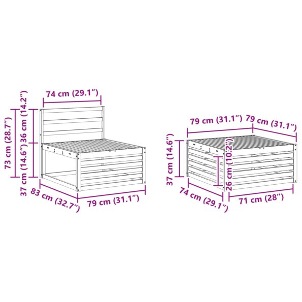 vidaXL Záhradná súprava gaučov 4 pcs Biela – Obrázok 8