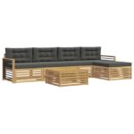 vidaXL Záhradná súprava gaučov 7 pcs Biela a antracitová Polyester – Obrázok 2