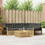 vidaXL Záhradná súprava gaučov 6 pcs Biela a antracitová Polyester