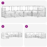 vidaXL Záhradná súprava gaučov 5 pcs Biela a béžová Polyester – Obrázok 7
