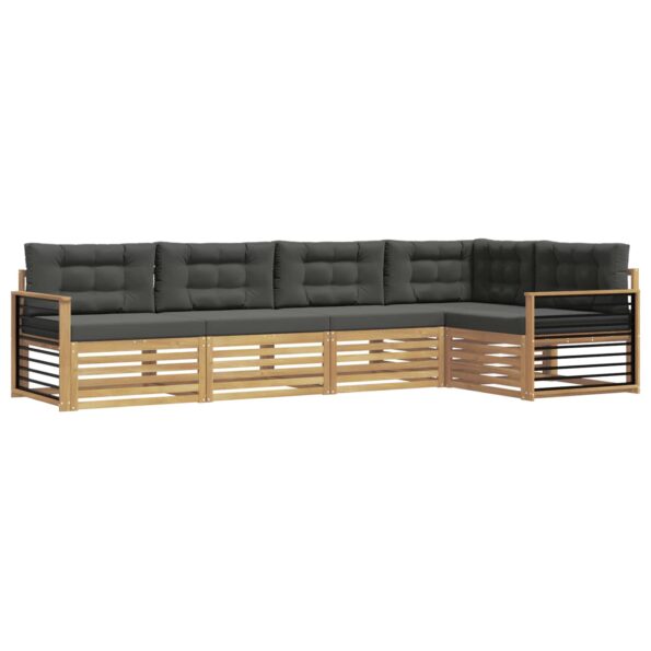 vidaXL Záhradná súprava gaučov 6 pcs Biela a antracitová Polyester – Obrázok 2