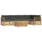 vidaXL Záhradná súprava gaučov 6 pcs Biela a antracitová Polyester – Obrázok 2