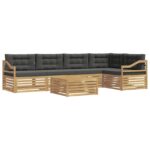vidaXL Záhradná súprava gaučov 6 pcs Biela a antracitová Polyester – Obrázok 2