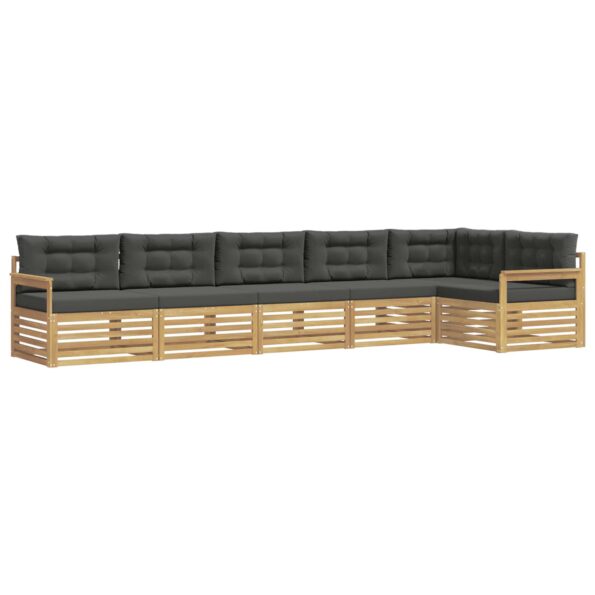 vidaXL Záhradná súprava gaučov 6 pcs Biela a antracitová Polyester – Obrázok 2