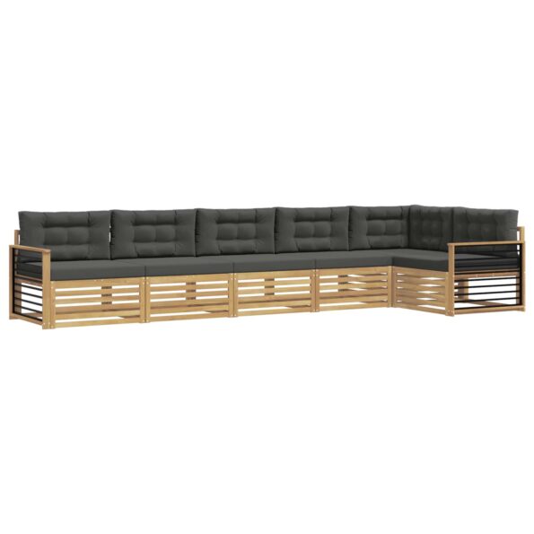 vidaXL Záhradná súprava gaučov 6 pcs Biela a antracitová Polyester – Obrázok 2