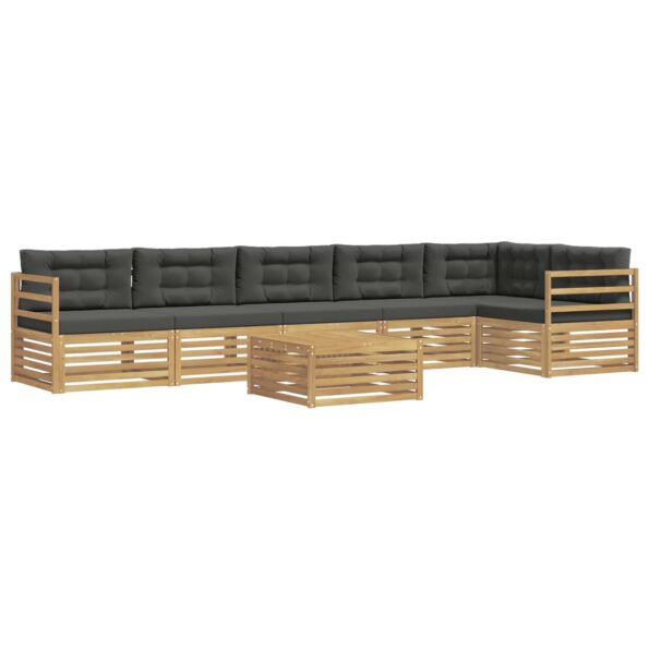 vidaXL Záhradná súprava gaučov 7 pcs Biela a antracitová Polyester – Obrázok 2