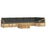 vidaXL Záhradná súprava gaučov 7 pcs Biela a antracitová Polyester – Obrázok 2