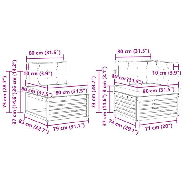 vidaXL Záhradná súprava gaučov 7 pcs Biela a antracitová Polyester – Obrázok 8