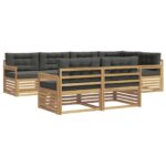 vidaXL Záhradná súprava gaučov 7 pcs Biela a antracitová Polyester – Obrázok 2