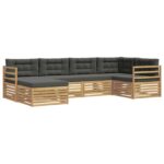 vidaXL Záhradná súprava gaučov 6 pcs Biela a antracitová Polyester – Obrázok 2