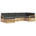 vidaXL Záhradná súprava gaučov 6 pcs Biela a antracitová Polyester – Obrázok 2