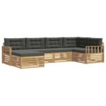 vidaXL Záhradná súprava gaučov 6 pcs Biela a antracitová Polyester – Obrázok 2