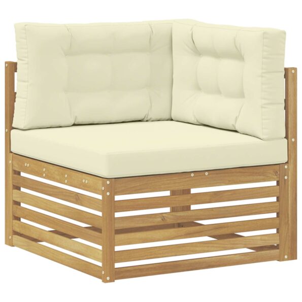 vidaXL Záhradná súprava gaučov 6 pcs Biela a krémová Polyester – Obrázok 5