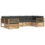 vidaXL Záhradná súprava gaučov 6 pcs Biela a antracitová Polyester – Obrázok 2