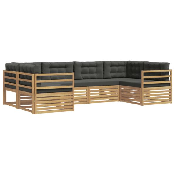 vidaXL Záhradná súprava gaučov 6 pcs Biela a antracitová Polyester – Obrázok 2