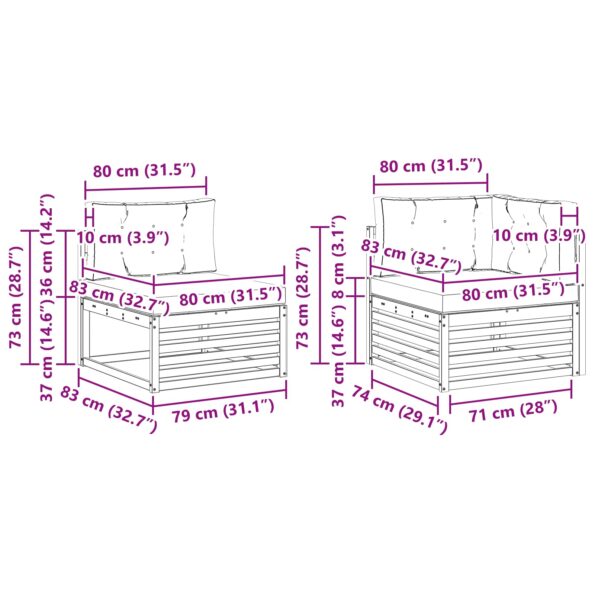 vidaXL Záhradná súprava gaučov 6 pcs Biela a antracitová Polyester – Obrázok 8
