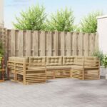 vidaXL Záhradná súprava gaučov 6 pcs Biela a béžová Polyester