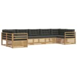 vidaXL Záhradná súprava gaučov 7 pcs Biela a antracitová Polyester – Obrázok 2