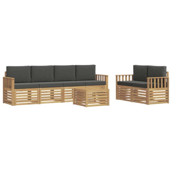 vidaXL Záhradná súprava gaučov 7 pcs Biela a antracitová Polyester – Obrázok 2