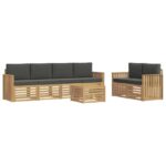 vidaXL Záhradná súprava gaučov 7 pcs Biela a antracitová Polyester – Obrázok 2