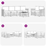 vidaXL Záhradná súprava gaučov 7 pcs Biela a antracitová Polyester – Obrázok 6