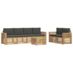 vidaXL Záhradná súprava gaučov 7 pcs Biela a antracitová Polyester – Obrázok 2