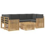 vidaXL Záhradná súprava gaučov 7 pcs Biela a antracitová Polyester – Obrázok 2