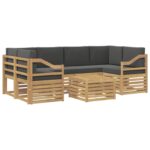 vidaXL Záhradná súprava gaučov 7 pcs Biela a antracitová Polyester – Obrázok 2