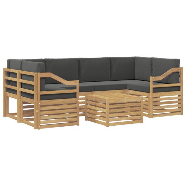 vidaXL Záhradná súprava gaučov 7 pcs Biela a antracitová Polyester – Obrázok 2